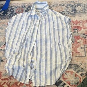 Madewell Blue and White Striped Men's Shirt